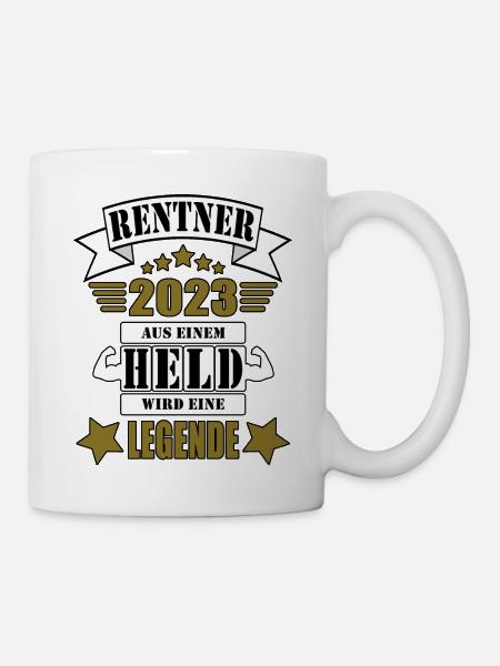 Rentner 2023 vom Held zur Legende - Tasse - Weiß