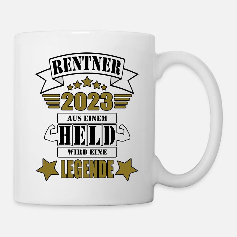 Rentner 2023 vom Held zur Legende - Tasse - Weiß