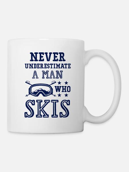 unterschätze nicht einen ski Mann - Tasse - Weiß