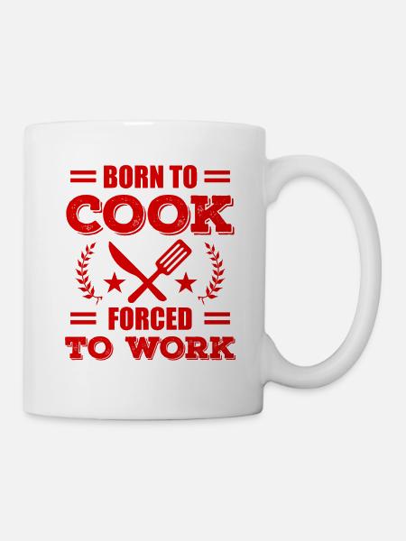 geboren zu kochen - Tasse - Weiß