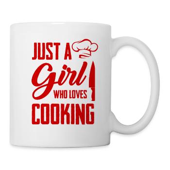 La fille aime cuisiner - Mug blanc - blanc - Droite