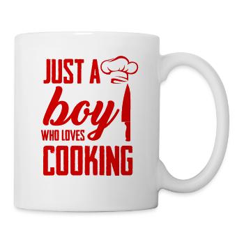 Boy loves cooking - Mug - white - Right
