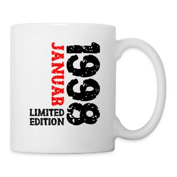 1998 Januar Limited Edition Deko Geburtstag Outfit - Tasse - Weiß - Rechts