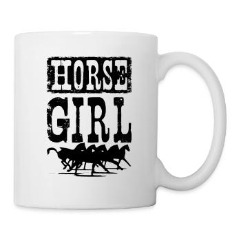 Fille à cheval - Mug blanc - blanc - Droite