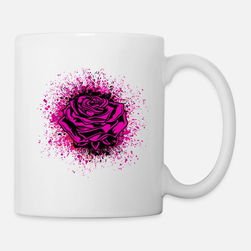 Rose Illustration - Tasse - Weiß