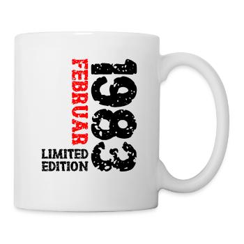 1983 Februar Limited Edition Geburtstag Mann Frau - Tasse - Weiß - Rechts