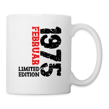 1975 Februar Limited Edition Geburtstag Mann Frau - Tasse - Weiß - Rechts