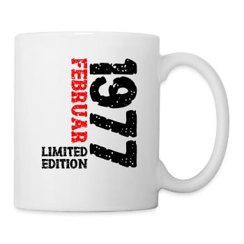 1977 Februar Limited Edition Geburtstag Mann Frau - Tasse - Weiß - Rechts