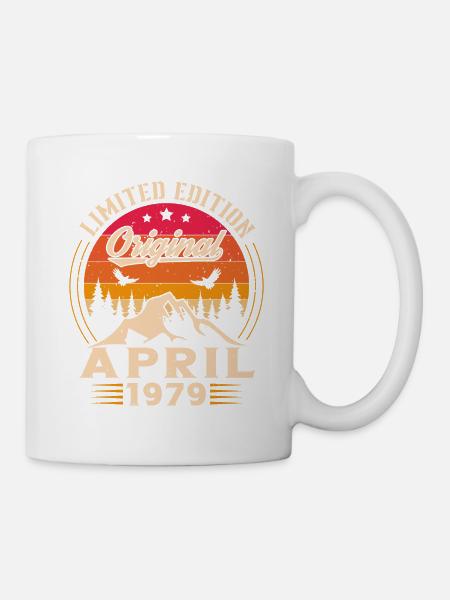 Vintage Jahrgang April 1979 Geburtstagsgeschenk - Tasse - Weiß