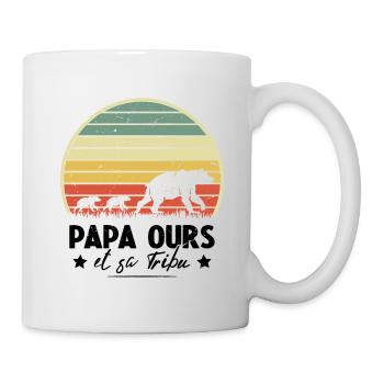 Papa ours et sa tribu Humour cadeau - Mug blanc - blanc - Droite