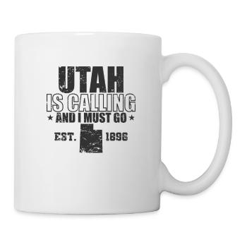 Utah is calling and I must go Est. 1896 USA - Tasse - Weiß - Rechts