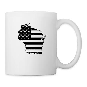 Wisconsin USA flag in map America - Mug - white - Right