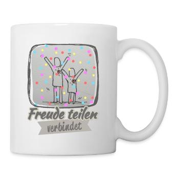 Freude teilen verbindet - Tasse - Weiß - Rechts