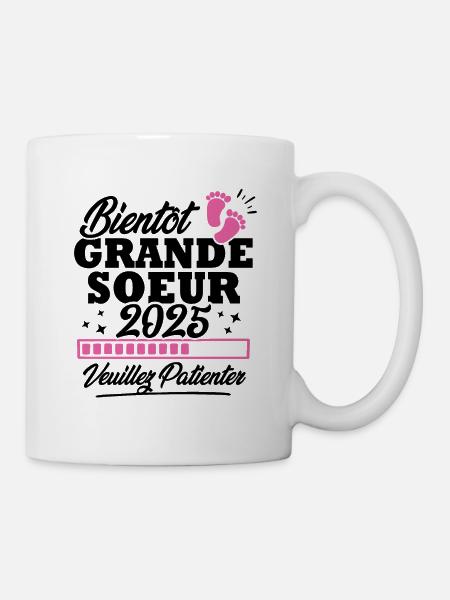 Bientôt grande soeur 2025 - Mug blanc - blanc