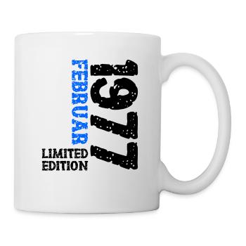 1977 Februar Limited Edition Geburtstag Mann Frau - Tasse - Weiß - Rechts
