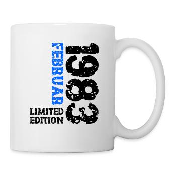 1983 Februar Limited Edition Geburtstag Mann Frau - Tasse - Weiß - Rechts