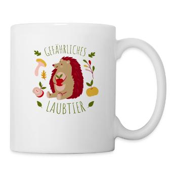 Gefährliches Laubtier Igel - Tasse - Weiß - Rechts