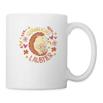 Gefährliches Laubtier Igel - Tasse - Weiß - Rechts
