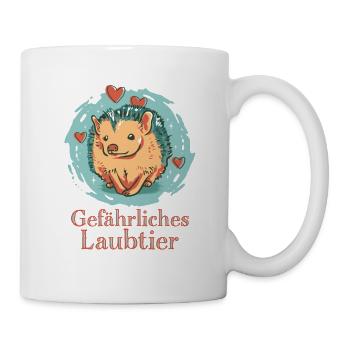 Gefährliches Laubtier Igel - Tasse - Weiß - Rechts