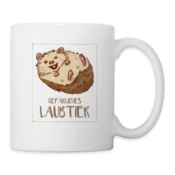 Gefährliches Laubtier Igel - Tasse - Weiß - Rechts