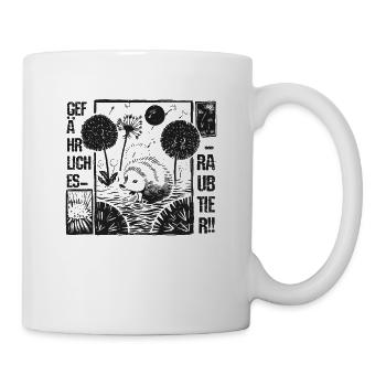 Gefährliches Laubtier Igel - Tasse - Weiß - Rechts