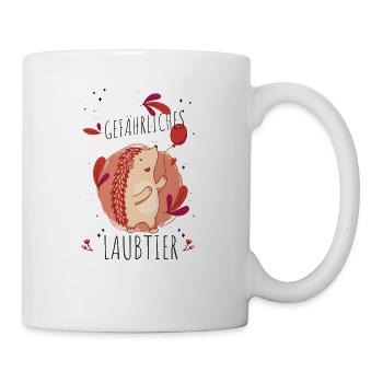 Gefährliches Laubtier Igel - Tasse - Weiß - Rechts