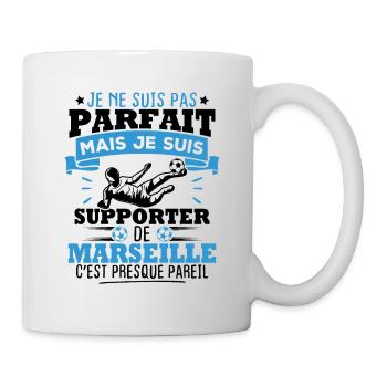 Pas parfait mais je suis supporter de marseille - Mug blanc - blanc - Droite