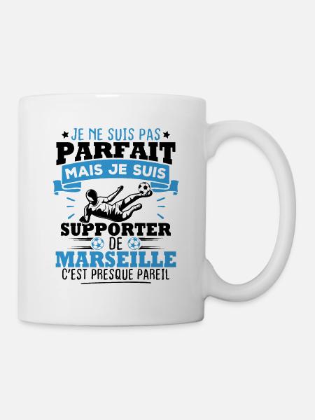 Pas parfait mais je suis supporter de marseille - Mug blanc - blanc