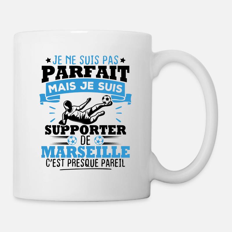 Pas parfait mais je suis supporter de marseille - Mug blanc - blanc