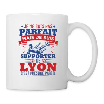Pas parfait mais je suis supporter de Lyon - Mug blanc - blanc - Droite