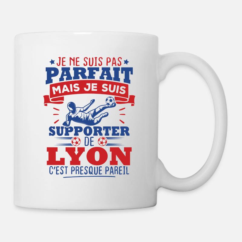 Pas parfait mais je suis supporter de Lyon - Mug blanc - blanc