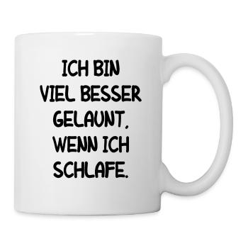 Müde Faul Job Schlafen Fertig Mitarbeiter Geschenk - Tasse - Weiß - Rechts