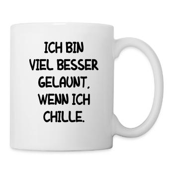 Müde Faul Job Chillen Laune Mitarbeiter Geschenk - Tasse - Weiß - Rechts