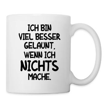 Müde Faul Job Schlafen Fertig Mitarbeiter Geschenk - Tasse - Weiß - Rechts