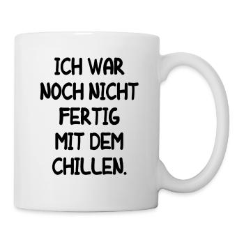 Müde Faul Job Chillen Fertig Mitarbeiter Geschenk - Tasse - Weiß - Rechts