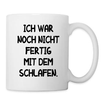 Müde Faul Job Schlafen Fertig Mitarbeiter Geschenk - Tasse - Weiß - Rechts