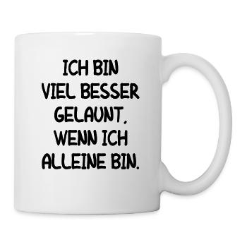 Leise Sein Still Ruhe Männer Frauen Kind Geschenk - Tasse - Weiß - Rechts