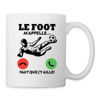 Le foot m'appelle - Mug blanc - blanc - Droite