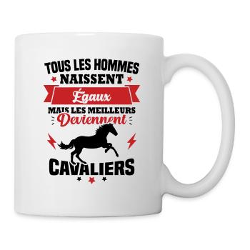 Les meilleurs hommes deviennent Cavaliers humour - Mug blanc - blanc - Droite