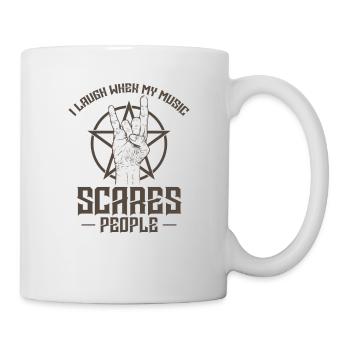 I laugh when my Music scares People Heavy Metal - Tasse - Weiß - Rechts