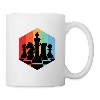 Retro Chess Player Pieces Chess Mat Set - Mug - white - Right