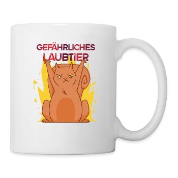 Gefährliches Laubtier Eichhörnchen - Tasse - Weiß - Rechts