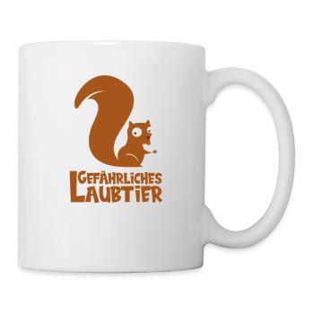 Gefährliches Laubtier Eichhörnchen - Tasse - Weiß - Rechts