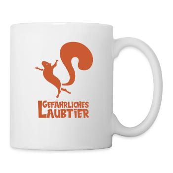 Gefährliches Laubtier Eichhörnchen - Tasse - Weiß - Rechts