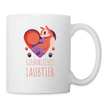 Gefährliches Laubtier Eichhörnchen - Tasse - Weiß - Rechts