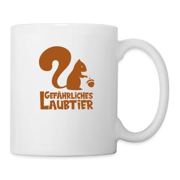 Gefährliches Laubtier Eichhörnchen - Tasse - Weiß - Rechts