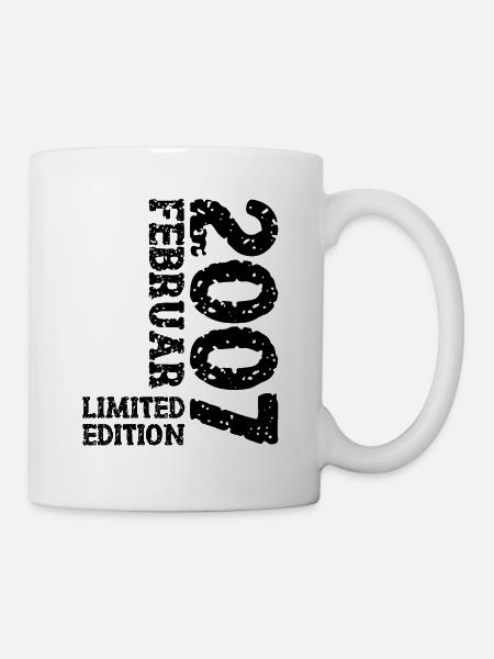 2007 Februar Limited Edition Geburtstag Mann Frau - Tasse - Weiß