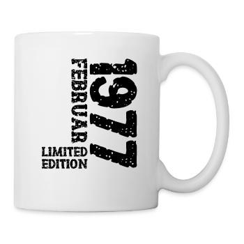 1977 Februar Limited Edition Geburtstag Mann Frau - Tasse - Weiß - Rechts