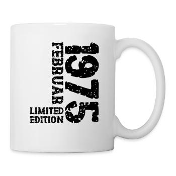 1975 Februar Limited Edition Geburtstag Mann Frau - Tasse - Weiß - Rechts