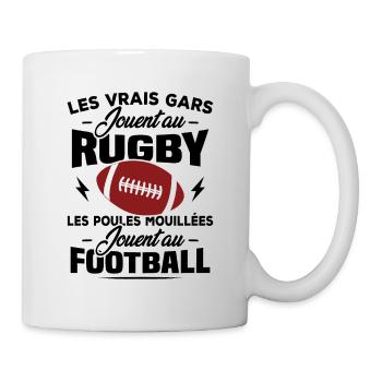 Les vrais gars jouent au rugby - Mug blanc - blanc - Droite